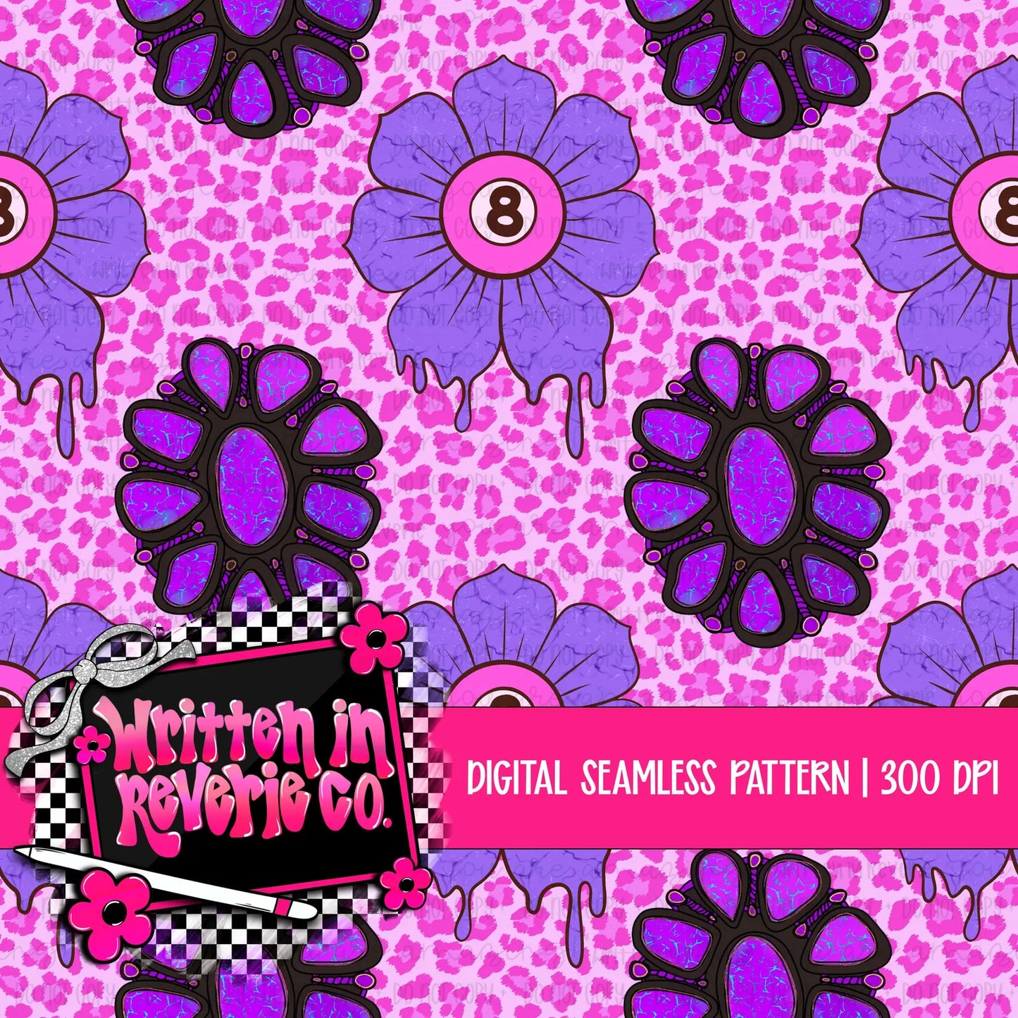 Purple Western Seamless Pattern