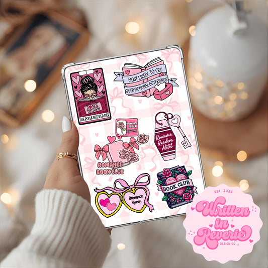Romance Reader Sticker Collage Insert | Digital Printable Kindle Insert | Multiple Sizes Available!