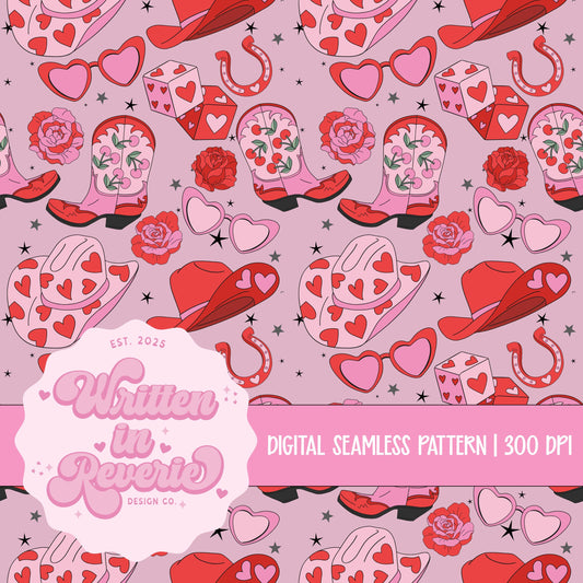 Lucky Western Valentine's Day Seamless