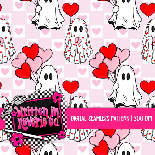 Valentine's Day Ghost Seamless