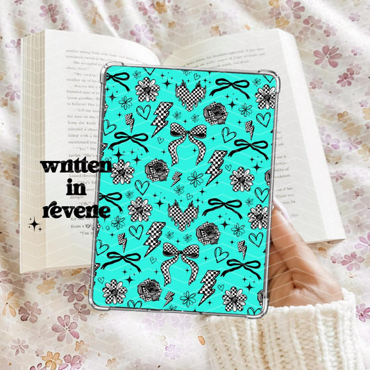 Trendy Checkered (Aqua) | Printable Kindle Insert | Multiple Sizes!