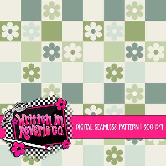 Lucky Floral Checkered Seamless