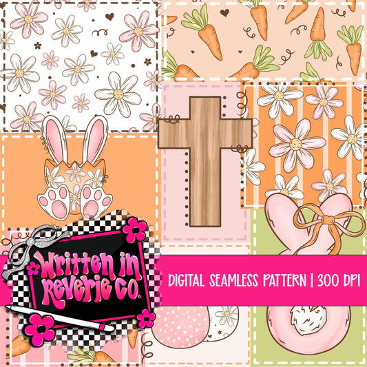 Pastel Easter Religious Patchwork Seamless