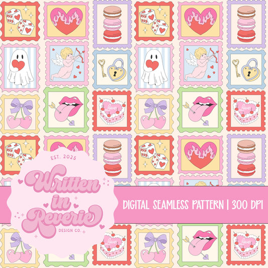 Valentine's Day Stamps Seamless
