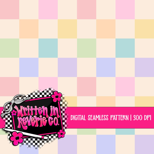 Spring Pastel Checkers Seamless