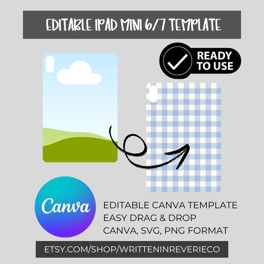 iPad Mini 6 or 7 Insert Template | Digital Download | Canva Template