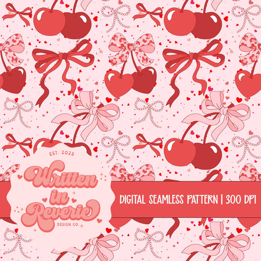 Valentine's Day Cherries Seamless
