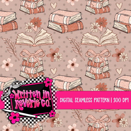Blush Floral Books Seamless