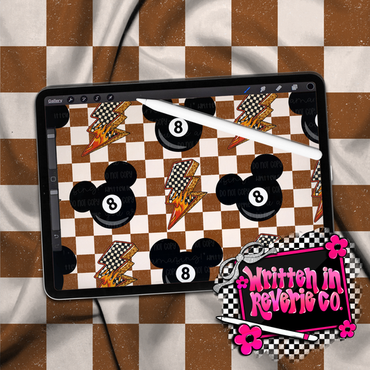 Magical 8Ball Checkered Seamless
