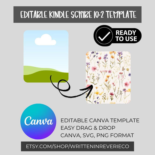 Kindle Scribe 10.2 Insert Template | Digital Download | Canva Template