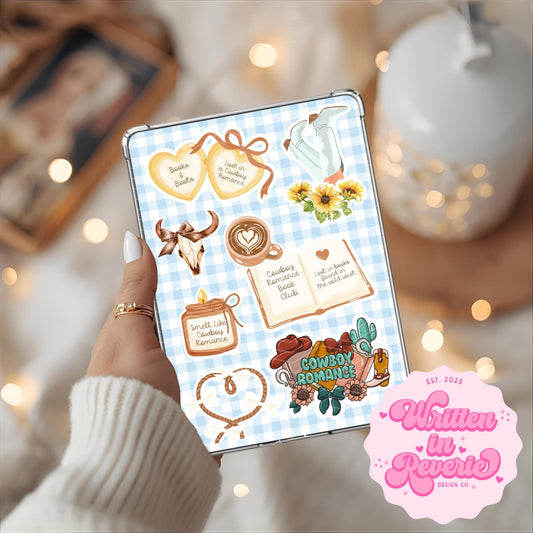Cowboy Romance Sticker Collage Insert | Digital Printable Kindle Insert | Multiple Sizes Available!