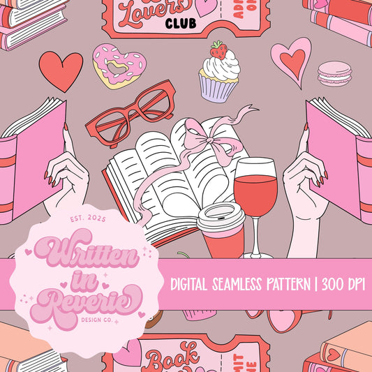 Valentine's Day Book Lovers Club Seamless