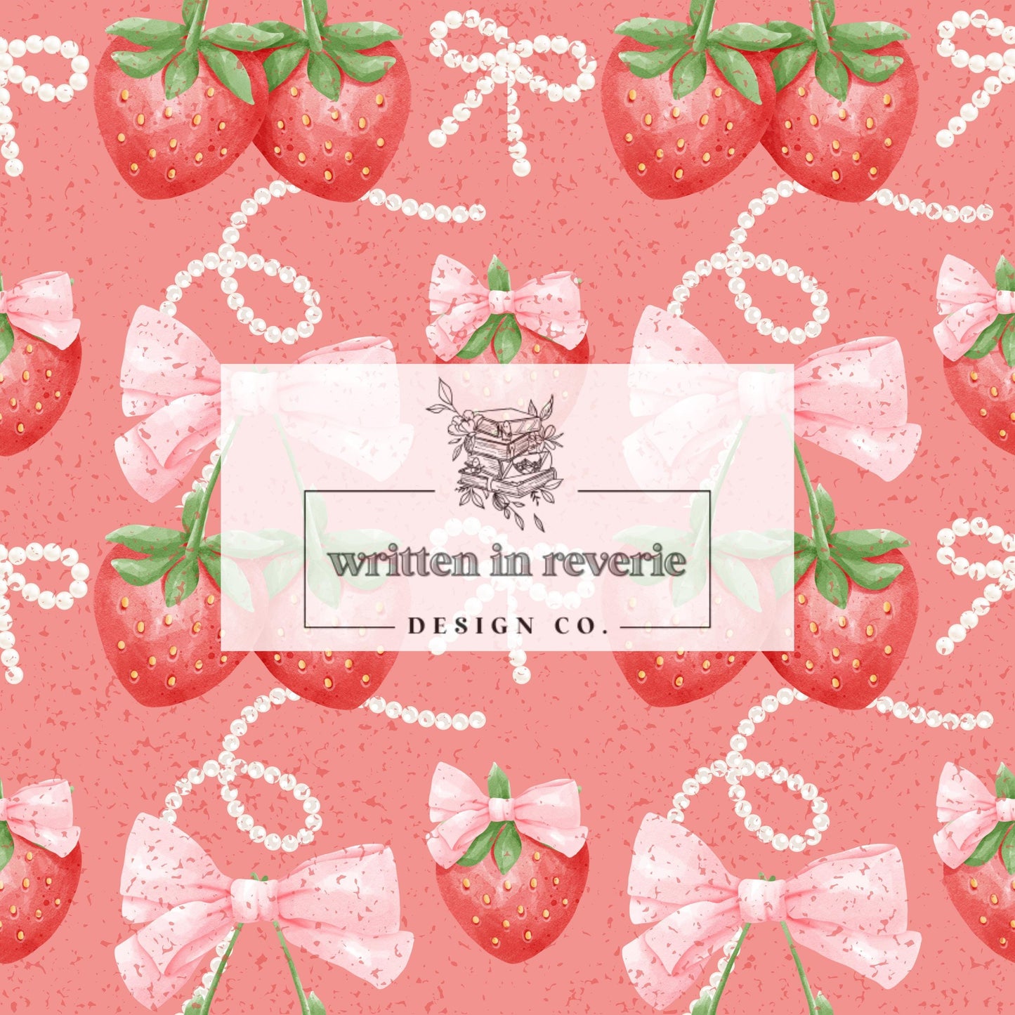 Coquette Bow Strawberries Seamless