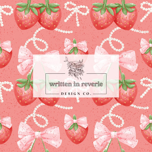 Coquette Bow Strawberries Seamless