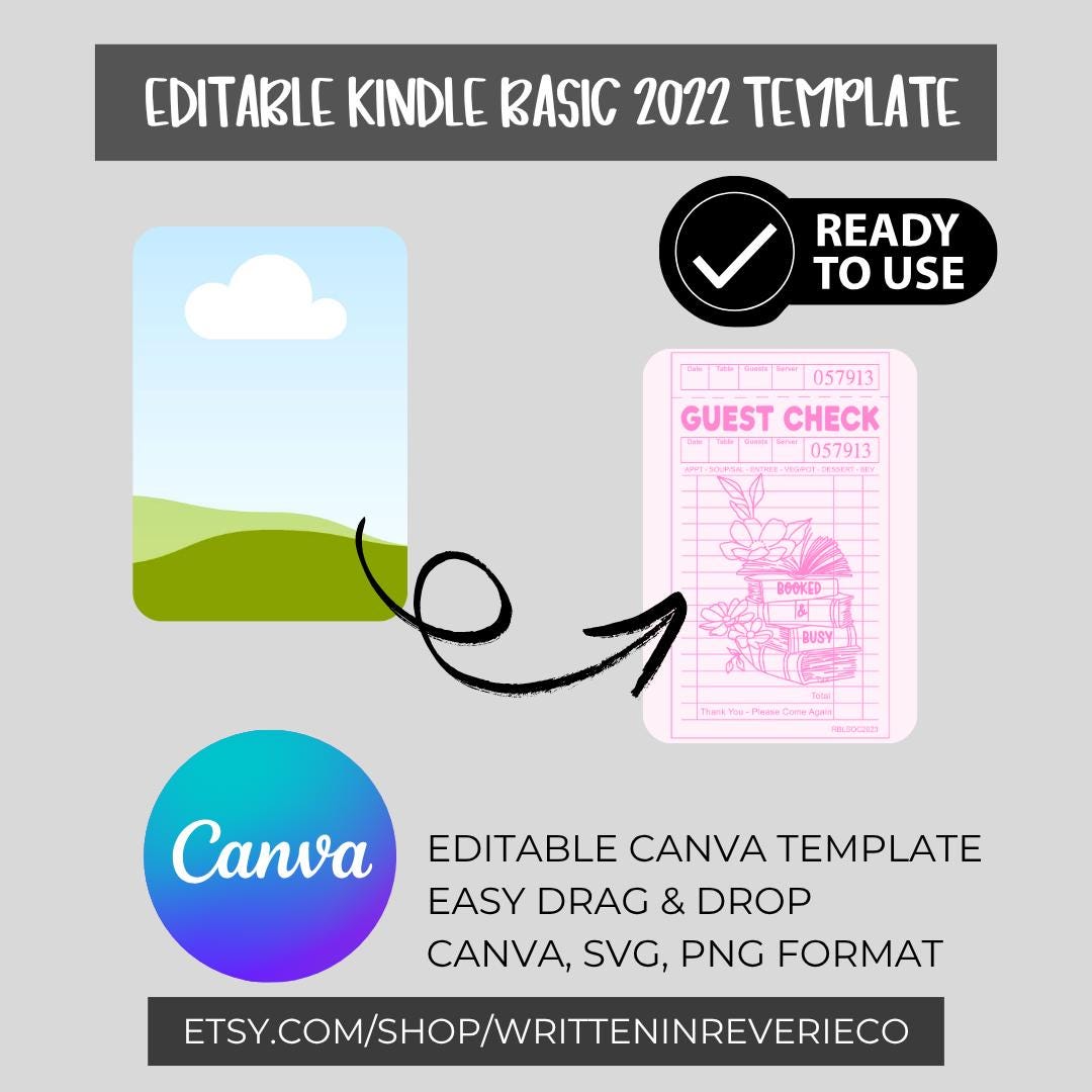 Kindle Basic 2022 / 10th Gen Insert Template | Digital Download | Canva Template