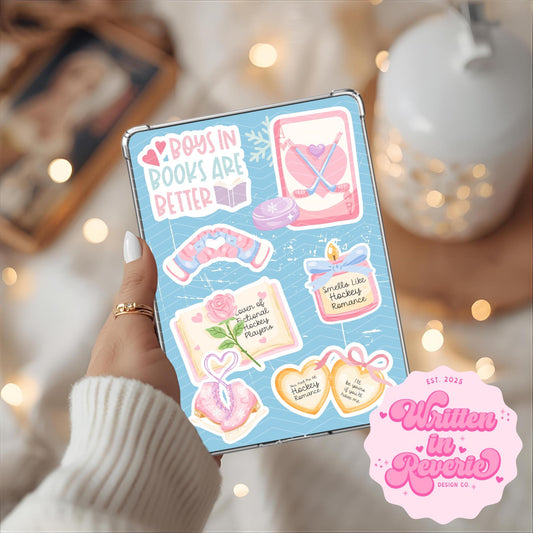 Hockey Romance Sticker Collage Insert | Digital Printable Kindle Insert | Multiple Sizes!