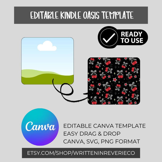 Kindle Oasis Insert Template | Digital Download | Canva Template