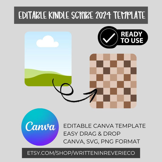 Kindle Scribe 2024 Insert Template | Digital Download | Canva Template