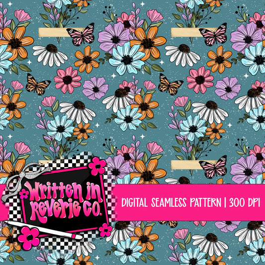 Spring Floral Seamless (blue)