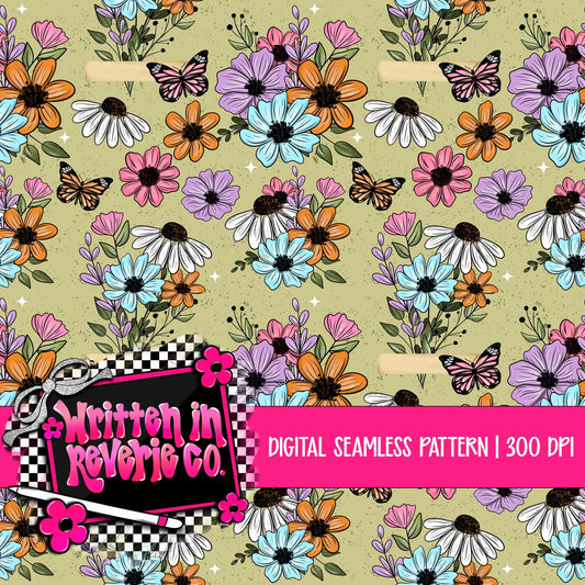 Spring Floral Seamless (green)
